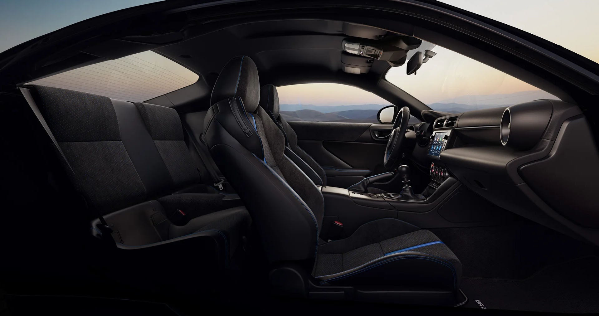 2026 Subaru BRZ tS Shown in Black/Blue Ultrasuede® & Leather