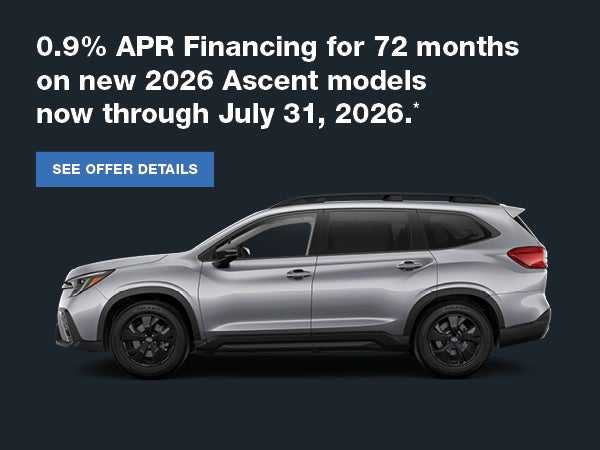 0.9% APR financing for 72 months ascent