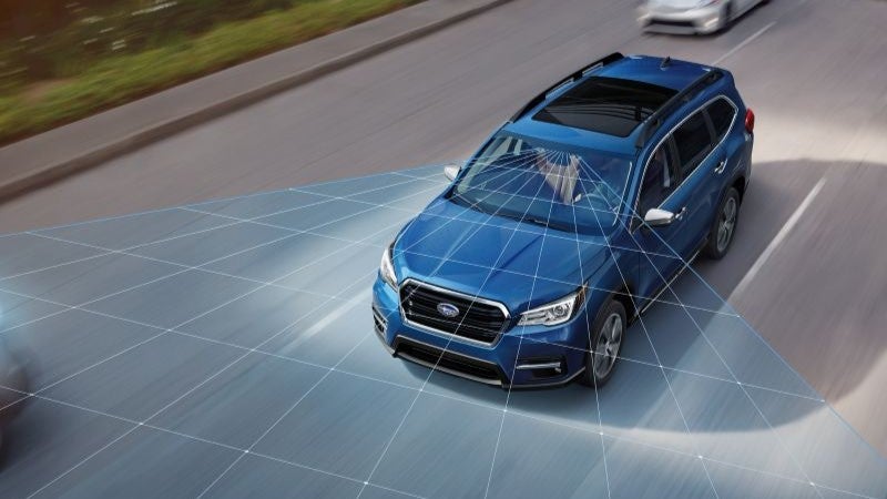2026 Subaru Ascent with Subaru EyeSight Driver Assist Technology on a Colorado road.